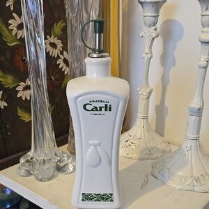 Fratelli Carli White Olive Oil Dispenser 1911 9in